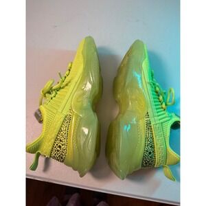 Steve Madden Maxima Neon Yellow Rhinestone Chunky Sneakers SM NY90 Womens 10